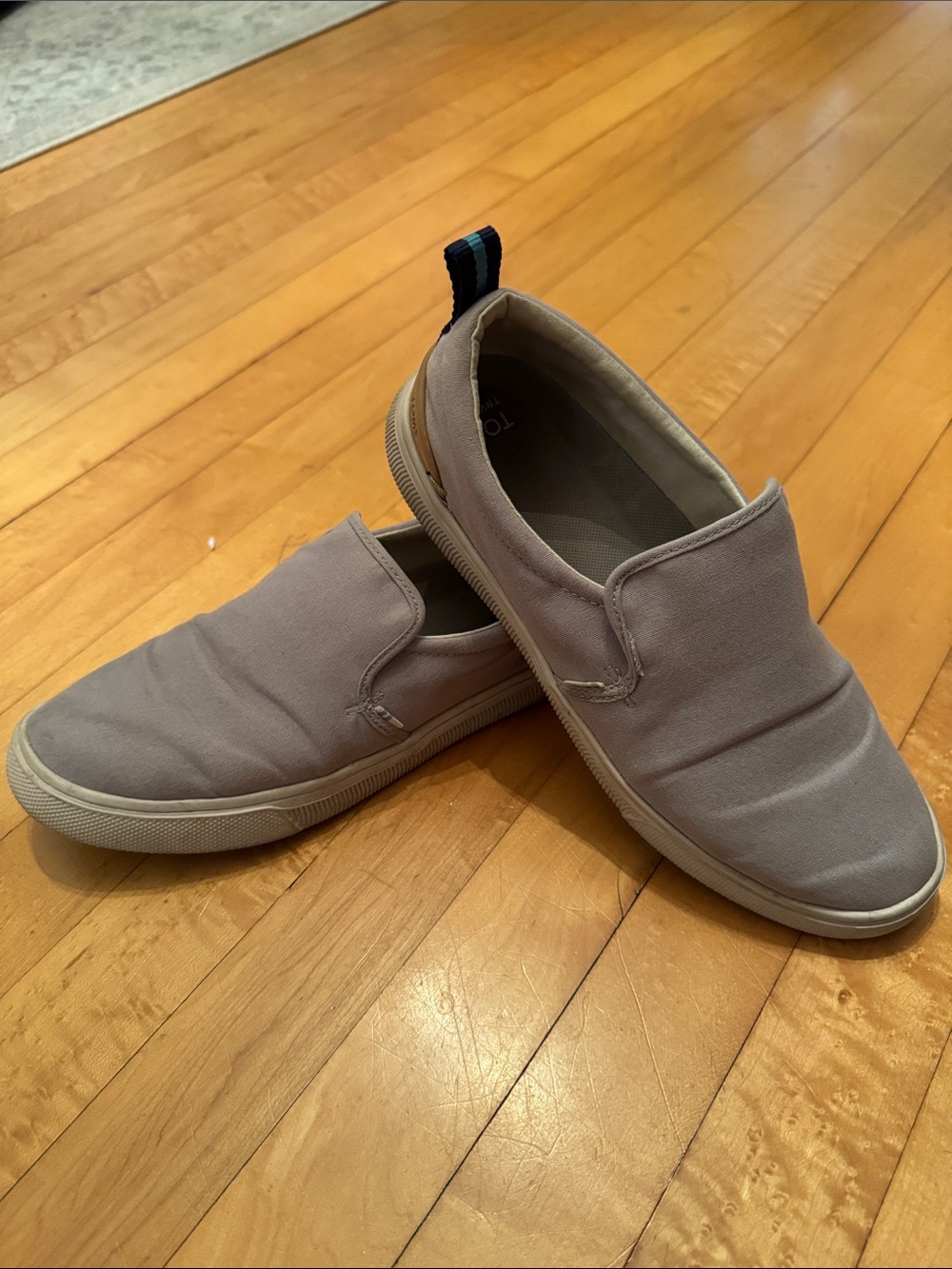 Toms Women's Slip-On Loafers in Light Gray Canvas